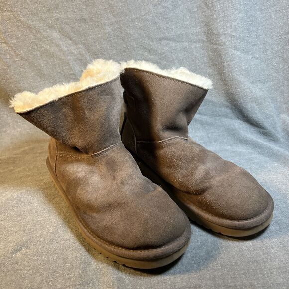 Koolaburra By UGG Boots Womens 9 Jaelyn Mini Shearling Brown Sheepskin Casual - Picture 1 of 8